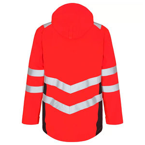 Veste de sécurité imperméable haute visibilité réfléchissante légère en polyester à fermeture éclair complète pour vêtements de travail pour hommes - Product Image 4