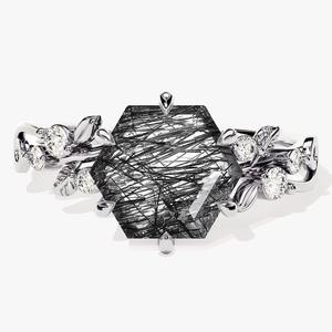 Anillo de piedras preciosas de rutilo negro, joyería para mujer, joyería de estilo bohemio de Plata de Ley 925, anillo hecho a mano de tendencia, regalo para ella - Product Image 1