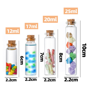 Venta al por Mayor de Frascos de Vidrio Pequeños de 22 mm, Botellas Tubulares de Vidrio para Deseos con Tapones de Corcho para Manualidades y Almacenamiento - Product Image 6