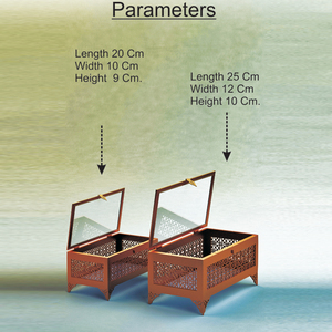 Vente en gros de boîte à bijoux en vrac en métal MDF couleur rouge or blanc produit fait à la main pour panneau décoratif Almirah breloques en mdf - Product Image 2