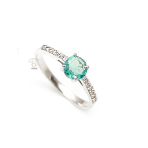 แหวนเงินแท้ของผู้หญิงทำด้วยมือ925แข็งพร้อมอะพาไทต์เครื่องประดับเงินชั้นดีทำจากนีออนสำหรับงานแต่งงานขายส่ง - Product Image 1