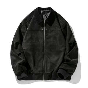 Commerce extérieur, vente en gros transfrontalière, veste en toile denim rétro de style américain pour l'automne, coupe ample, fermeture éclair sur le devant, 100% - Product Image 4