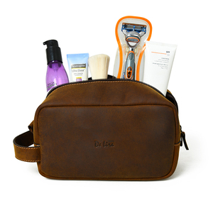 Original Factory OEM Luxurious High Quality <b>Leather</b> <b>Bag</b> Genuine <b>Leather</b> <b>Toiletry</b> <b>Bags</b> - Product Image 3