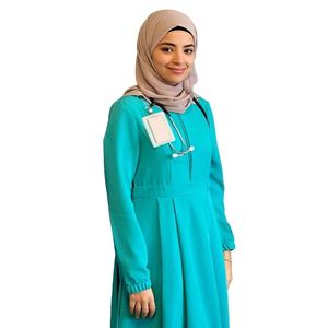 Tenue médicale modeste pour femmes musulmanes, avec tunique et pantalon, respirante, manches longues, uniforme pour femmes - Product Image 3