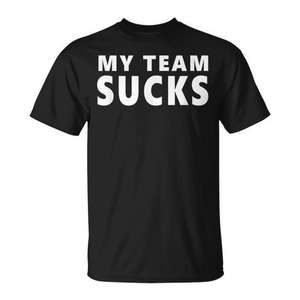 Camiseta My Team Sucks, color negro, unisex, talla mediana para adultos - Product Image 1