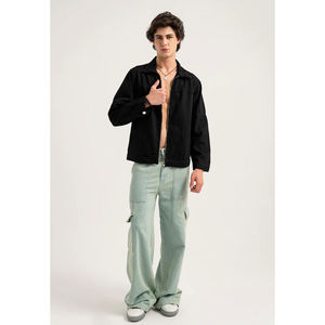 Veste en jean décontractée pour homme, automne-hiver 2026, fabrication sur mesure, fabricant d'usine, imperméable, décoration en fourrure, capuche, col en coton - Product Image 1