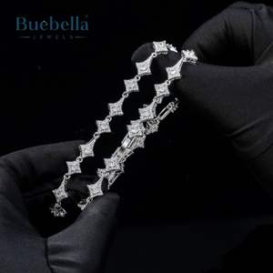 Venta caliente 14K chapado en oro plata esterlina 925 Vvs Moissanite diamante 10mm Cadena de estrella helada para hombres - Product Image 4