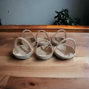 Mini cestas-6 piezas Cestas de hierba Sabai en miniatura con asas, Mini cestas de mimbre redondas para decoración del hogar - Product Image 2