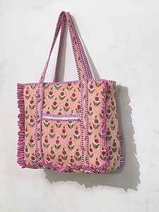 Sac à main élégant matelassé de couleur unie pour sac fourre-tout à bandoulière en coton avec fermeture à glissière pour les voyages d'été - Product Image 3