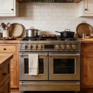 موقد غاز قائم بذاته من هايكسيون بـ 4 شعلات، هيكل من الفولاذ المقاوم للصدأ الأسود، فرن يعمل بالغاز المسال، عالي الجودة، بعرض 600 مم - Product Image 1