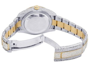 นาฬิกาข้อมือสำหรับผู้ชายรุ่นพิเศษ VVS Moissanite สีเหลืองเพชรสแตนเลสสตีลนาฬิกาออกเย็นอัตโนมัติแฟชั่นหรูหราฮิปฮอป - Product Image 6