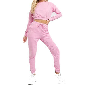 <b>Women's</b> Pink High Waist Sweatpants <b>Warm</b> Joggers with Elastic Cotton Waistband Fashionable Wholesale Winter Jogger Sweatpants - Product Image 1