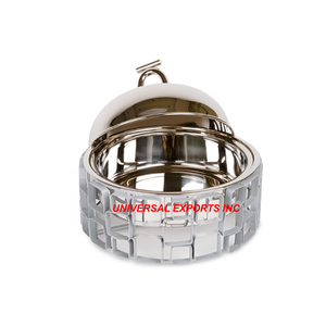 Calentador de alimentos de metal de acero inoxidable Diseño personalizado Cazuela hecha a mano Olla decorativa de metal con estilo clásico - Product Image 3