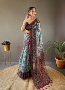 Indian Export Quality Hot Selling Soft Cotton <b>Saree</b> <b>Blouse</b> With Multi Digital Hand Picked Kalamkari Prints Work Woman Fashion - Product Image 3