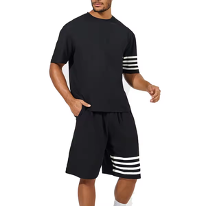 Conjunto de Camiseta y Pantalones Cortos para Hombre YLS Fashion, 100% Algodón, Parte Inferior Deportiva, Conjunto de Camiseta y Pantalones Cortos Combinados Perfectamente - Product Image 5