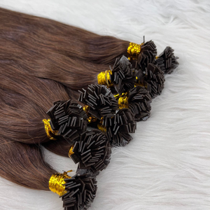 Prix de gros Extensions de cheveux à la kératine à pointe plate droite brun foncé Cheveux humains vietnamiens - Product Image 3