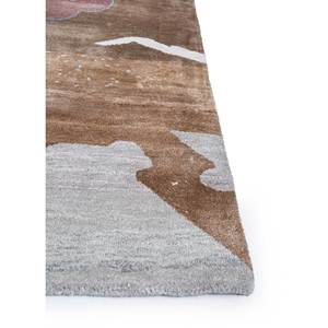 พรมถักมือลายนามธรรม Freedom Manchaha ทำจากขนสัตว์และไหมไผ่ สีเบจและสีน้ำตาล สำหรับตกแต่งบ้าน ห้องนั่งเล่น และทางเดิน-Les-1328 - Product Image 4