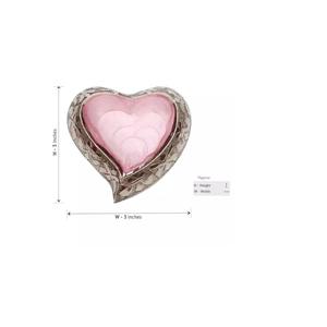 Urnas de cremación personalizables en forma de corazón de latón para cenizas Urnas conmemorativas hechas a mano en precio al por mayor de La India - Product Image 2