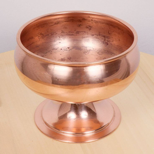 Elegante cuenco redondo de cobre pulido para comida, cuenco para servir fruta seca y comida de diseño Simple de calidad de lujo en la India - Product Image 3