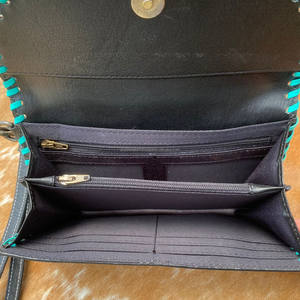 Nouveau style de cuir de vachette usiné à la main avec pochette et portefeuille à outillage floral sac de rangement multifonctionnel décontracté pour les femmes - Product Image 6