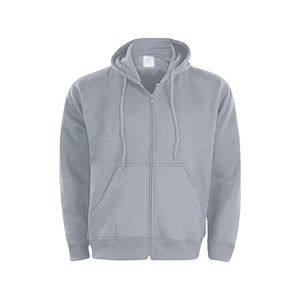 Sweats à capuche à fermeture éclair personnalisés pour hommes couleur unie couleur unie vêtements de course décontractés à motif régulier fabrication de vêtements lourds - Product Image 2