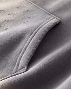 OEM personalizado al por mayor pulóver Vintage ácido lavado con capucha para los hombres de algodón pesado de gran tamaño sudaderas con capucha en blanco - Product Image 3