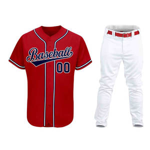 Servicio OEM al por mayor 100% poliéster uniformes de béisbol de diseño personalizado de los hombres Jersey y pantalón conjunto de talla grande ropa deportiva - Product Image 6