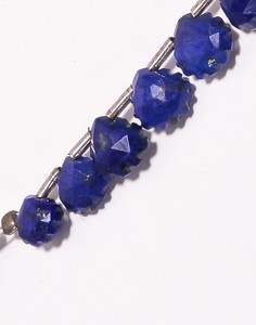 Cuentas de lapislázuli azul natural al por mayor, piedras preciosas facetadas, forma de hoja tallada, hebra de 8 pulgadas, 7 a 7,50 MM para joyería usada - Product Image 1