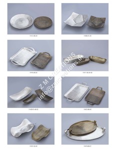 Platos Decorativos de Diseño Artesanal para Exhibición de Frutas, Estilo Art Deco en Plata y Oro, Bandeja de Servicio de Aluminio para Bodas, Juego de Platos Decorativos para Postre - Product Image 3