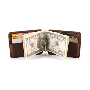 Wholesale Custom High Quality Crazy Horse Genuine Leather Men's <b>Long</b> Clutch <b>Bag</b> Large Capacity Cards Wallets - Product Image 1