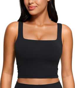 Top Corto Transpirable con Cuello Cuadrado para Mujer - Sujetador Deportivo Largo Acolchado para Yoga y Ejercicio - Product Image 3