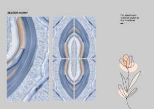 Carreaux en porcelaine de grand format 600x1200 mm, finition brillante moderne, effet bookmatch, pour murs et sols, antibactériens, utilisation intérieure pour villa - Product Image 6