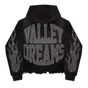 Sudadera con Capucha 100% Algodón, Personalizada con Pedrería, Impresión DTG, Cierre Completo, Dobladillo sin Rematar, Felpa Francesa con Patrón Sólido, Cremallera, Impresión Serigráfica - Product Image 3