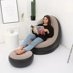 Fauteuil gonflable Myrva avec repose-pieds, mobilier de camping extérieur, design minimaliste moderne, matériau en tissu - Product Image 3
