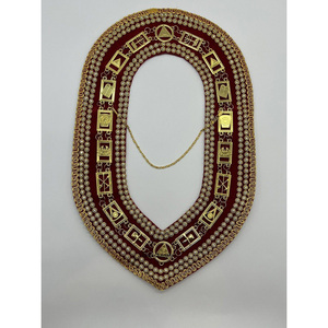 Servicio OEM GRAND OFICERS BLUE LODGE CADENA COLLAR CHAPADO EN ORO CON PEDRERIA EN TERCIOPELO AZUL - Product Image 2