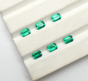 Octogone Lab Grown Emerald hydrothermal Emerald Vivid green Gemstone 9X7mm 10X8mm 11X9mm 12X10mm Pierres précieuses en vrac pour bijoux - Product Image 5