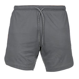 High Quality Men's Double Layer Running <b>Shorts</b> Drawstring Waist Back <b>Zipper</b> Solid Best Quality Wholesale Gym <b>Shorts</b> for Male - Product Image 6