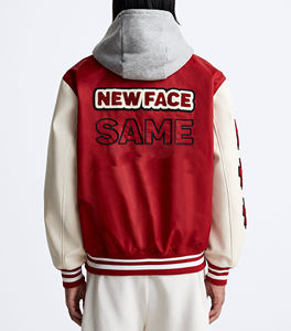 Usine Porter Couleur Personnalisée À Manches Longues Patch Varsity Veste Streetwear Chenille Broderie Letterman Varsity Veste pour Hommes - Product Image 6