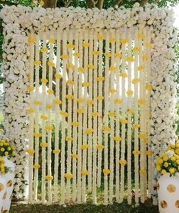 พวงมาลัยดอกไม้งานแต่งงานสายดอกไม้ตกแต่งปาร์ตี้วันชาติฮาลดิเมนดี้ตกแต่งสวนเทศกาล Ganpati ของวัด navratri