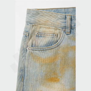 กางเกงยีนส์ทรงตรงสไตล์เรโทรใหม่ปี 2025 คุณภาพสูงสำหรับผู้ชาย ใส่ได้ทั้งฤดูหนาวและฤดูร้อน ล้างสีแบบ Stonewashed ซักได้ สไตล์วินเทจ ฮิปฮอป แฟชั่นสตรีท  แบบสั่งทำพิเศษ - Product Image 5