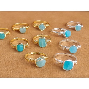Trendy Fashion <b>Rings</b> Gold and Silver Plated with Blue Stone Accents for Resale Inventory - Product Image 1