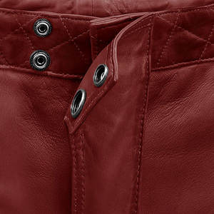 Pantalones de moda de cuero genuino de alta calidad personalizados con cierre de cintura elástica tela de lona de longitud regular Etiqueta Privada - Product Image 4