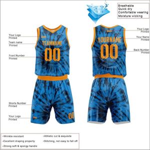 Conjunto de Uniforme de Baloncesto Sublimado Personalizado, Ropa Deportiva Informal para Adultos, Jersey Transpirable Antibacterial con Nombre del Equipo Estampado - Product Image 4