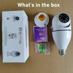 كاميرا V380 Pro على شكل مصباح للاستخدام الداخلي بدقة 1080P عالية الوضوح وزاوية واسعة مع تتبع تلقائي ورؤية ليلية ملونة وكشف للحركة - Product Image 4