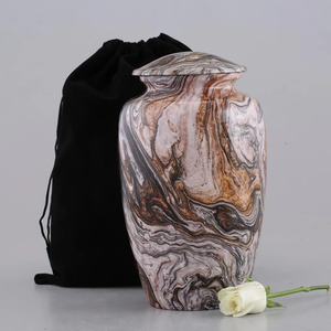 Urna Funeraria de Mármol Gris y Aluminio para Adultos, Recuerdo Funerario Personalizado, Jarra Decorativa de Tributo, Proveedor Mayorista de Exportación - Product Image 5