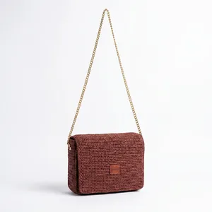 Sac enveloppe au crochet à motif géométrique, style bohème, bandoulière unique, fermeture à bouton, pour toutes les saisons, usage quotidien - Product Image 3