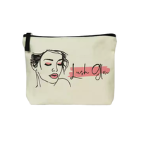 Sac de voyage en coton réutilisable pour le maquillage, organiseur de toilette imperméable avec motif imprimé et fermeture éclair lisse pour femmes