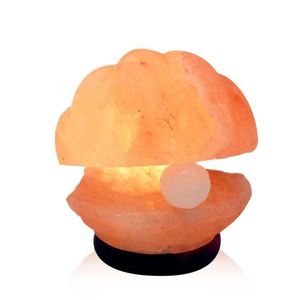 Lampe de sel de l'Himalaya en forme de perle écologique Style Feng Shui Design de fleurs sculptées pour voitures Artisanat naturel - Product Image 1