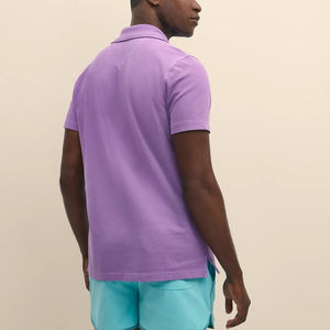 เสื้อโปโลผู้ชายคุณภาพสูง ผ้าฝ้าย 100% พิมพ์ลายโลโก้ด้วยเทคนิค DTF แบบกำหนดเอง สวมใส่สบายในฤดูร้อน สีพื้น ระบายอากาศได้ดี - Product Image 6