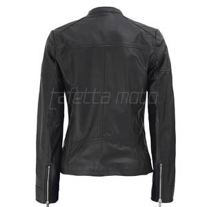 Veste en cuir de moto pour femmes à la mode en gros, veste en cuir de moto en PU pour femmes à la mode - Product Image 2